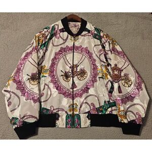 Picasso Jacket Abstract Art to Wear Mens Size Medium Satin Multicolor Reversible